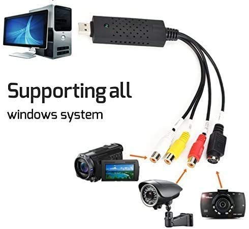 USB Video Capture,Video Capture Card,RCA to USB Video Converter,VHS Mini DV VCR Hi8 DVD to Digital Converter for PC TV, MAC Windows Vista Compatible