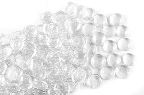 ARSUK Glass Pebbles Decorative Stones Beads Nuggets Gems Mosaic Tiles for Vases Craft Garden Bowls Fish Tank (70-80 Clear Pebbles)