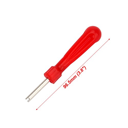 SENZEAL Single Head Valve Removers Red with 4 in 1 Tyre Valve Repair Tool and 20pcs Valve Cores