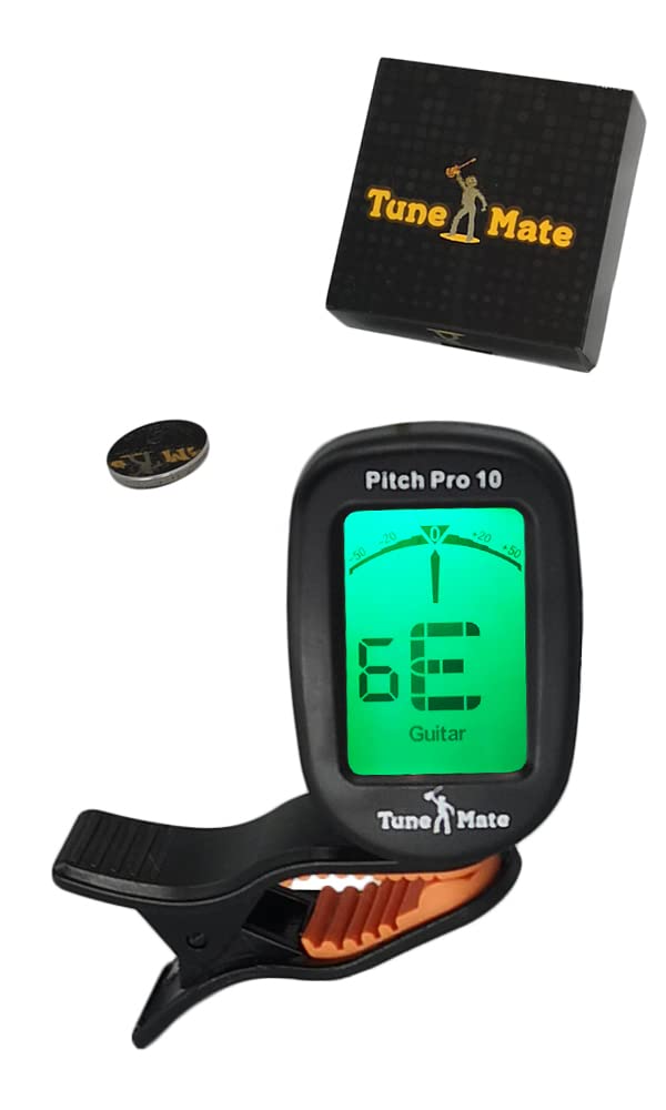 Ukulele & Guitar Tuner Clip with Modes for Bass, Violin, Banjo, Chromatic & Wind Instruments. UK Seller. Quick Start Guide & Battery. Accurate, Easy to Use & Backlit Digital Display.