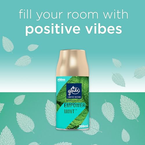 Glade Automatic Air Freshener Refills, Room Spray & Odour Eliminator, Empower Mint, Pack of 4 (4 x 269ml)