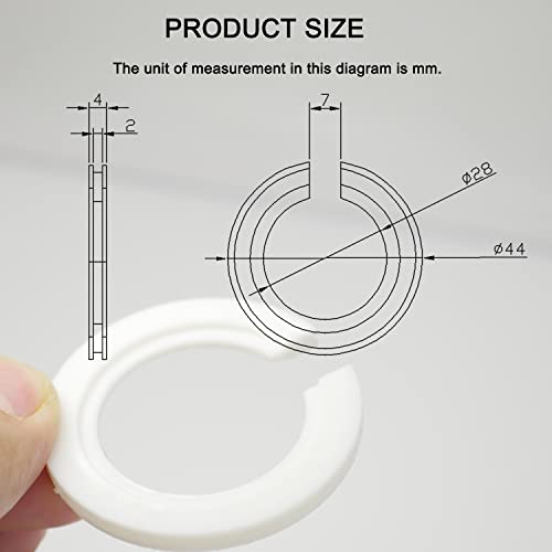 Casoter E27 to E14 Lamp Shade Ring Converter, White Plastic Replacement 42mm to 29mm Lampshade with Duplex Ring Fitting, 2 Pack