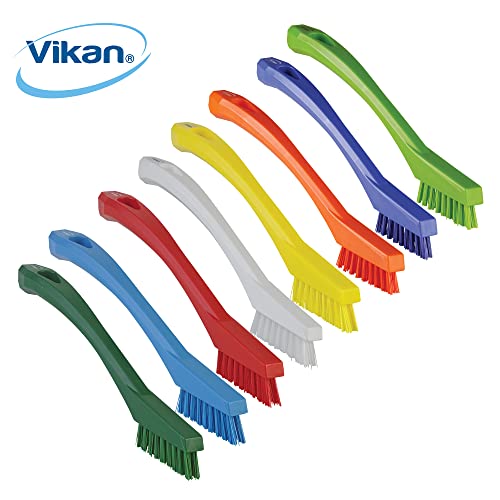 Vikan 44016 Very Hard Detail Brush, Yellow, 205mm Length, 20mm Width, 40mm Height, 4401