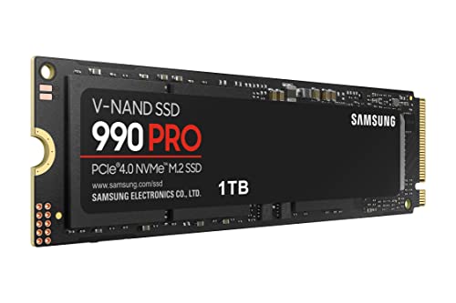 Samsung 990 PRO 1TB PCIe 4.0 (up to 7450 MB/s) NVMe M.2 (2280) Internal Solid State Drive (SSD) (MZ-V9P1T0BW)