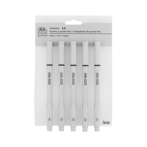 Winsor & Newton, Fineliner 0.8 Nib, Set of 5 , Black