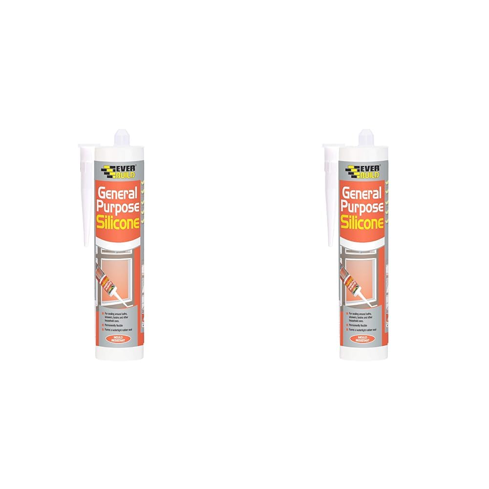 Everbuild GPSGY General Purpose Silicone Sealant, Grey, 280 ml (Pack of 2)