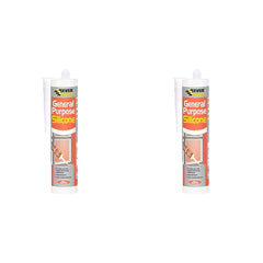 Everbuild GPSGY General Purpose Silicone Sealant, Grey, 280 ml (Pack of 2)