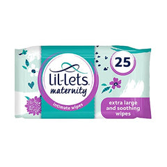 Lil-Lets Maternity Intimate Wipes, 1 Pack of 25 Wipes (25 Count), Extra Large, Biodegradable Wipes, For Pre & Post Birth, Dermatologically & Gynaecologically Tested