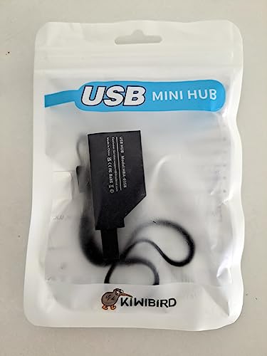 KiWiBiRD Mini USB Hub with Multi USB port (1x USB 3.0, 2x USB 2.0), USB Splitter Extension Adapter for Laptop, MacBook, Desktop PC Compatible with Flash Drive Printer Keyboard Mouse Headset Gamepad