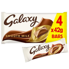 Galaxy Smooth Milk Chocolate Bars, Snack Bars, Sharing Pack, 4 x 42g