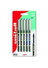 uni-ball UB-157 Eye Rollerball Pens. Premium Fine 0.7mm Ballpoint Tip for Super Smooth Handwriting, Drawing, Art, Crafts and Colouring. Fade and Water Resistant Liquid Uni Super Ink. 5 Pack Black/Blue