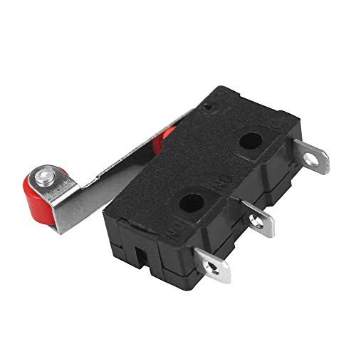 InduSKY 10Pcs Micro Limit Switch with Momentary Roller Lever Arm AC 250V 5A SPDT 1NO 1NC Snap Action Micro Switches