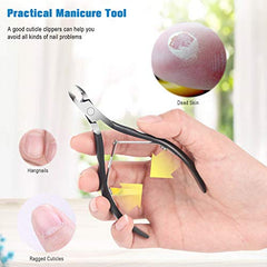 FERYES Cuticle Nippers Professional Stainless Steel Cuticle Trimmer, Extremely Sharp Cuticle Cutters Remover Scissors Pedicure Manicure Nail Matt Balck