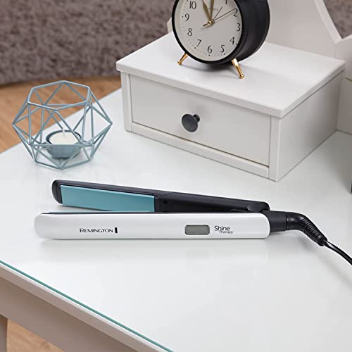 Remington Shine Therapy Hair Straightener with Advanced Ceramic coating infused with Moroccan Argan Oil for sleek & smooth glide, Floating plates, Digital display, 9 settings 150°C–230°C, S8500