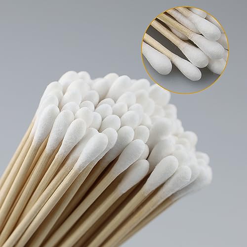 6 Inch Long Cotton Buds, 200pcs Extra Long Handle Ear Buds Cotton Swabs Earbuds for Cleaning, Makeup, Polishing Jewelry, Arts and Crafts (15cm)