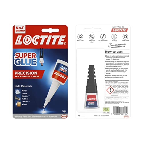 Loctite Precision, Strong All Purpose Liquid Adhesive for Accurate Repairs, Instant Super Glue for Various Materials, Clear Glue, 5g