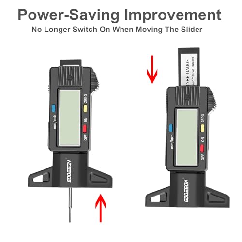 GODESON Digital Tyre Tread Depth Gauge UK,0-25.4 Mm Inch Tyre Guage Digital with Large LCD Display and Tire Tread Depth Measuring tool for Cars,Trucks,Moto