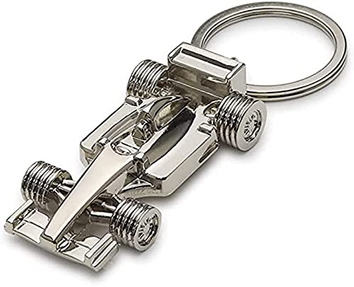 Silver Racing Car Keyring, Perfect Fathers Day, Birthday, Christmas for Fans of Racing, 1 Pcs Sport F1 Keyring Key Chain, Key Ring Accessory Formula 1 Gifts for Boy or Men