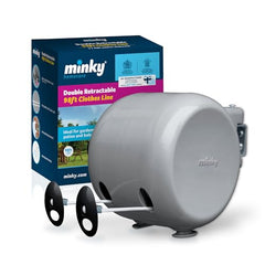 Minky Retractable Duo Reel Washing Line, Grey, 2x15m