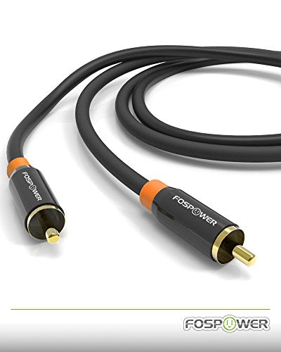 FosPower Digital Audio Coaxial Cable (0.9M/3FT), [24K Gold Plated] Single Coaxial Phono Cable for S/PDIF Digital Audio, Composite Video Cable, Home Theater, HDTV, Subwoofer, Hi-Fi Systems