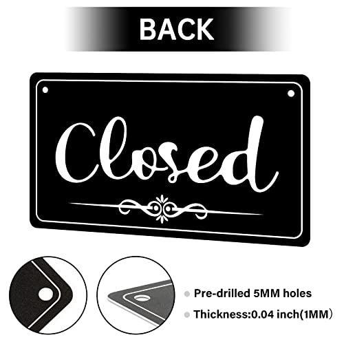 Open Signs for Business Double Sided Open Closed Sign Business Hours Sign Hanging Business Open Sign with Rope Hours of Operation Sign for Business Walls Window Shop Bar Hotel 12x8 inch