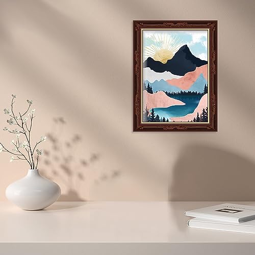 VARHHUXHA Diamond Painting Kit, Mountain Peak Painting Complete 5D Diamond Embroidery Cross Stitch Painting Kit, Crystal Diamond Canvas for Kids and Adults, Home Wall Decor