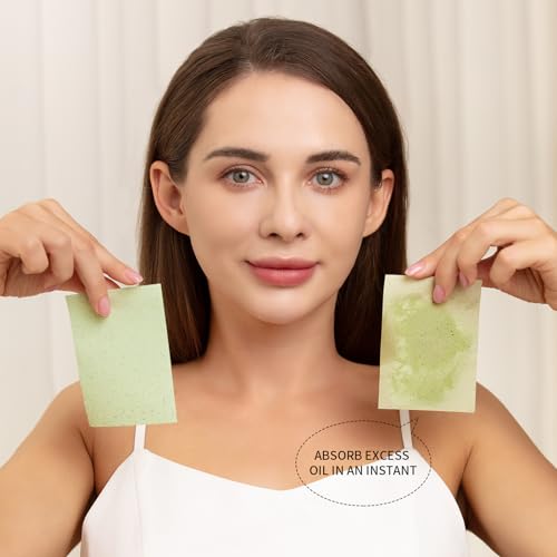 800 Counts Natural Green Tea Oil Control Film, Teenitor Oil Absorbing Sheets for Oily Skin Care, Blotting Paper to Remove Excess & Shine, Oil Blotting Sheets