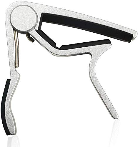 WINGO Guitar Capo for 6-String Acoustic Electric Steel Guitars,Ukulele with 5 Picks-Silver