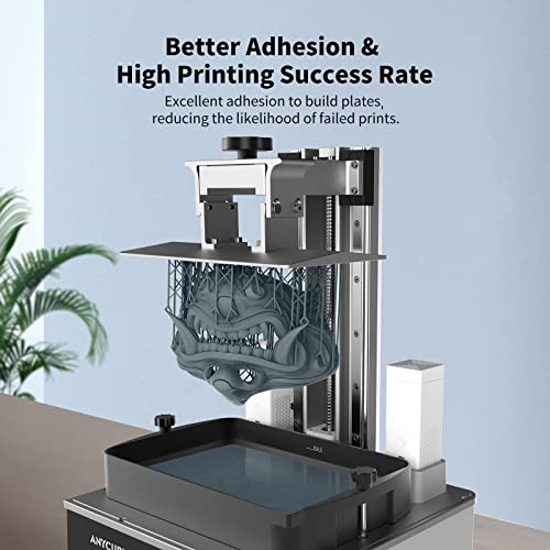 ANYCUBIC Water Washable 3D Printer Resin, 405nm High Precision UV-Curing 3D Resin, Low Shrinkage Standard Photopolymer Resin for 8K Capable LCD DLP 3D Printing (1kg, HD Grey)