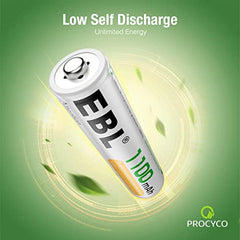 EBL AAA Rechargeable Batteries 1100mAh, 8 Counts AAA Batteries with Storage Case