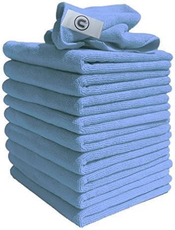 DCS Microfibre Cleaning Cloth, Blue, Pack of 10, Large Size: 40x40cm. Super Soft Premium Streak Free Washable Cloth Duster for Kitchen, Bathrooms, Surfaces, Mirrors, Car, Motorbike