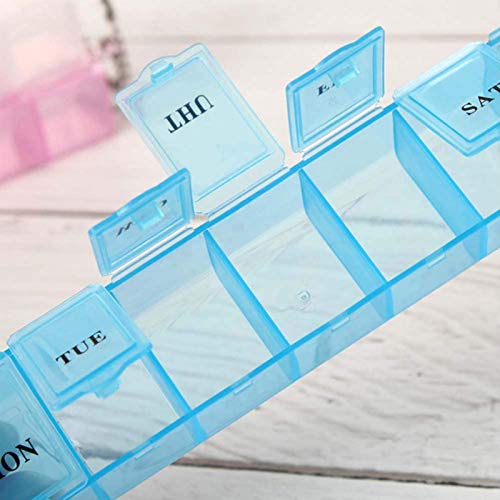 2 PCS Weekly Pill Organizer 7 Day Pill Box Organizer Medicine Box Tablet Dispenser Organiser Storage Case Portable Travel Pill Box Travel Medicine Organizer for Medication