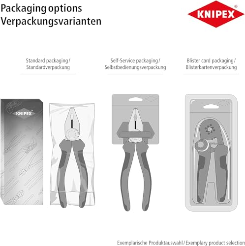 Knipex Snipe Nose Side Cutting Pliers (Stork Beak Pliers) chrome-plated, insulated with multi-component grips, VDE-tested 200 mm (self-service card/blister) 26 16 200 SB