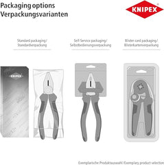 Knipex Snipe Nose Side Cutting Pliers (Stork Beak Pliers) chrome-plated, insulated with multi-component grips, VDE-tested 200 mm (self-service card/blister) 26 16 200 SB