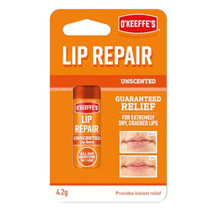 O'Keeffe's Lip Repair Unscented Lip Balm 4.2g (Pack of 6)