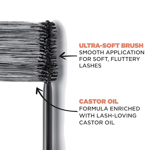 L'Oréal Paris Intense Volume Mascara, Volumising and Lengthening, Infused with Castor and Floral Oils to Condition Eyelashes, Suitable for Sensitive Eyes, Soft Fibre Brush, Lash Paradise, Black