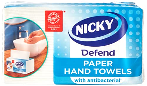 Nicky Defend Hand Paper Towel - 1 Pack With 100 2-ply Paper Hand Towels, Soft And Resistant, 100% Pure Biodegradable Cellulose Paper