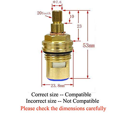 GI Replacement Brass Ceramic Disc Tap Valve Insert Gland Cartridge Quarter Turn