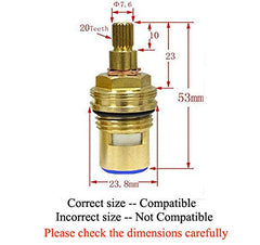 GI Replacement Brass Ceramic Disc Tap Valve Insert Gland Cartridge Quarter Turn