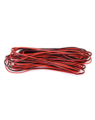 QWORK® 10 Meter 22AWG Electrical Wire, 2 Core Black Red Wire Cable, Extension Wire Cable, for Car LED Strip Light