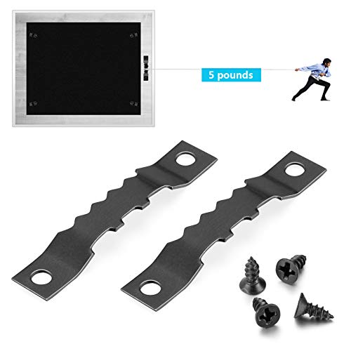 YHYZ Sawtooth Picture Frame Hangers Set with Screws (Black), Sawtooth Photo Frames Holder and Screw and Screwdriver, for Painting Photos Artwork Clock Home Decoration(B-50)