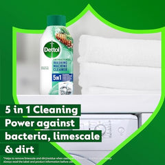 Dettol Washing Machine Cleaner 250ml, Laundry, Antibacterial, Deep Clean Washing Machine Removes Limescale, Odours & Dirt, Descales, Clean Washing Machine Drum, Seals, & Pipes, Original Fresh Scent