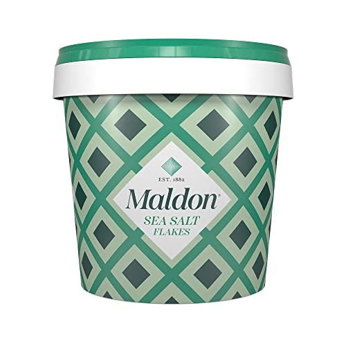 Maldon - Sea Salt Flakes, Unique Pyramid Shaped Salt Flakes, Perfect for a Wide Range of Dishes, Hand-Harvested for Four Generations, 570g Tub