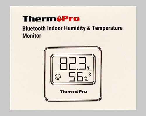 ThermoPro TP357 Bluetooth Hygrometer Mini Room Thermometer Indoor with Alerts, Humidity Meter and Temperature Monitor with Smart App and Data Recording with Humidity Sensor for Baby Room Office