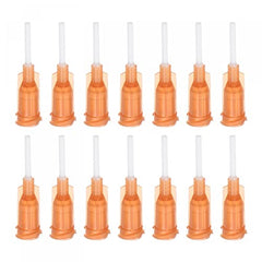 sourcing map 50 Pcs 15G Plastic Dispensing Needles, 1/2 inches PP Glue Needle Tube Blunt Luer Lock Tips with PP Flexible Needle for Liquid Glue Gun, Amber