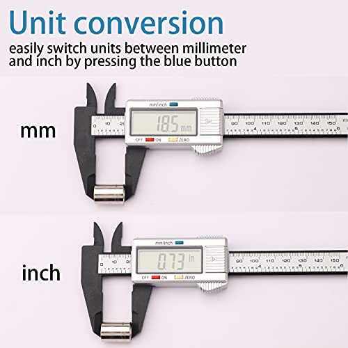 Digital Vernier Caliper,150mm 6 Inch Electronic Micrometer Caliper With Large Lcd Screen,Inch/Metric Conversion,24cm Ruler,Precision Depth Gauge Measuring Tool for DIY,Household