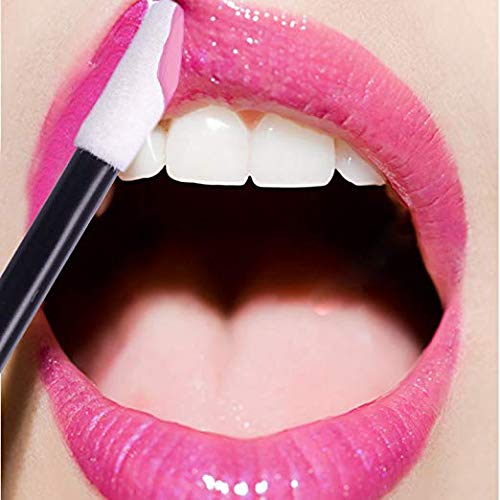 200 Pcs Disposable Lip Brushes Make Up Brush Lipstick Lip Gloss Wans Applicator Tool Makeup Beauty Tool Kits (Black)