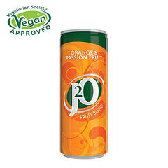 J2O Fruit Juice, Orange and Passionfruit, 250ml Cans (Pack of 12)