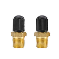 Tank Fill Valve,2 Pcs 1/4 Inch NPT MPT Brass Air Compressor Tank Fill Valve with Plastic Cover Brass Tank Fill Valve