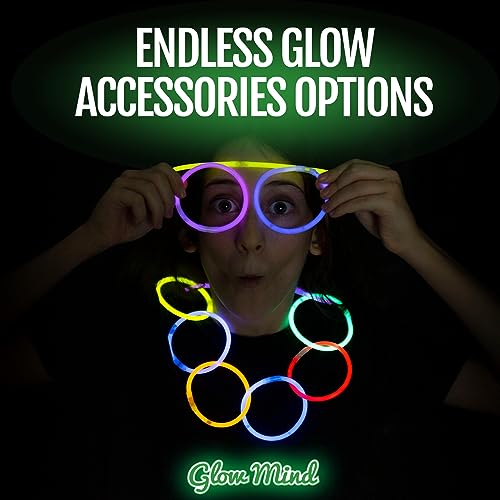 200 Glow Sticks Bulk Party Supplies - Glow in The Dark Fun Party Pack with 8 inches Glowsticks and Connectors for Bracelets and Necklaces